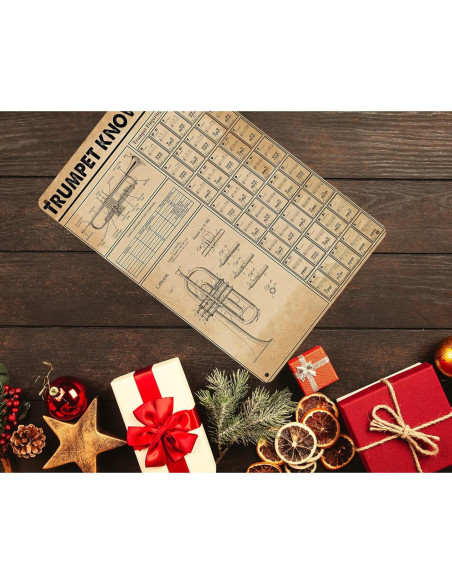 Cartel de Digitación de Trompeta HYBLOM 30x40 cm Vintage