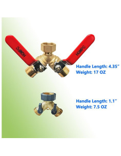 Divisor de Manguera Y HQMPC de Latón 2 Vías a Prueba de Fugas 2