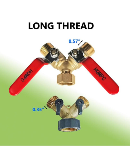 Divisor de Manguera Y HQMPC de Latón 2 Vías a Prueba de Fugas
