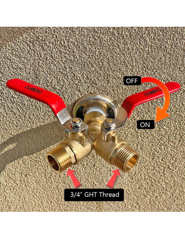 Divisor de Manguera Y HQMPC de Latón 2 Vías a Prueba de Fugas