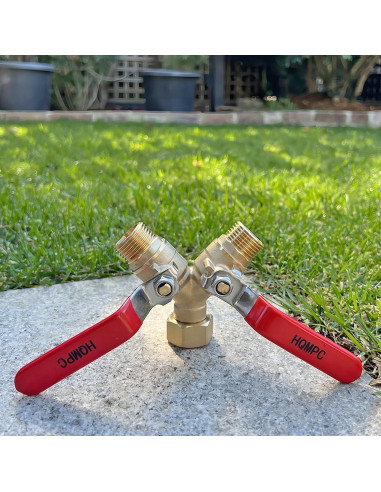 Divisor de Manguera Y HQMPC de Latón 2 Vías a Prueba de Fugas