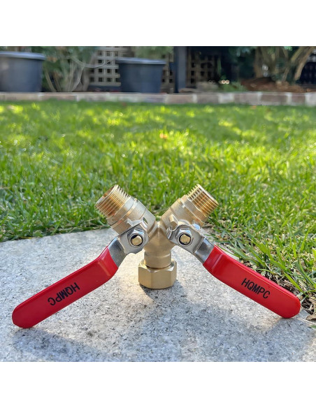 Divisor de Manguera Y HQMPC de Latón 2 Vías a Prueba de Fugas