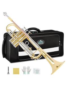 Trompeta Bb EastRock con Estuche y Kit de Limpieza