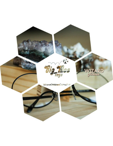 Gafas de Disfraz de Mago Big Mo's Toys - Redondas 6.35 cm