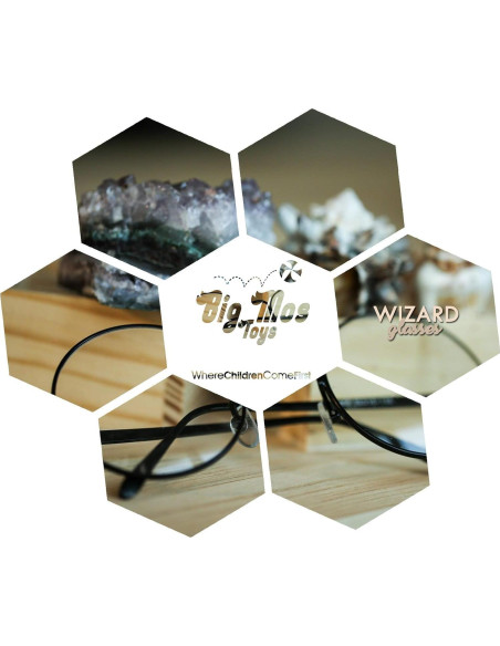 Gafas de Disfraz de Mago Big Mo's Toys - Redondas 6.35 cm