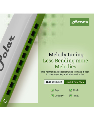 Armónica Diatónica Harmo Melodía Polar Clave de C 2 Octavas