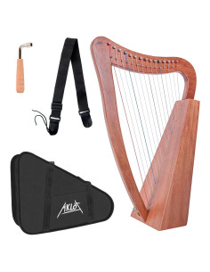 Arpa AKLOT 15 Cuerdas de Caoba 56 cm para Adultos