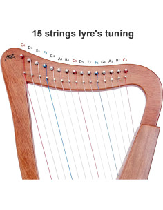 Arpa AKLOT 15 Cuerdas de Caoba 56 cm para Adultos 2