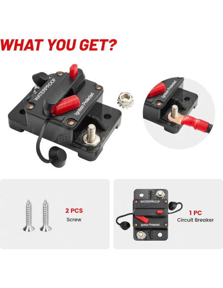 Disyuntor RED WOLF 60A para Barco y ATV DC 12V-48V