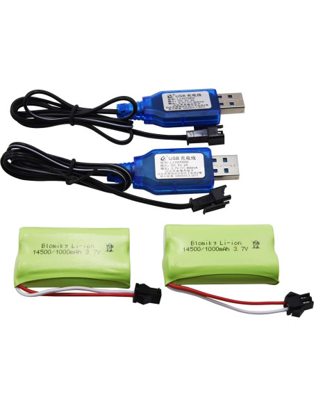 Baterías de Litio 3.7V 1000mAh Blomiky Paquete de 2 Baterías de Litio 3.7V 1000mAh Blomiky Paquete de 2