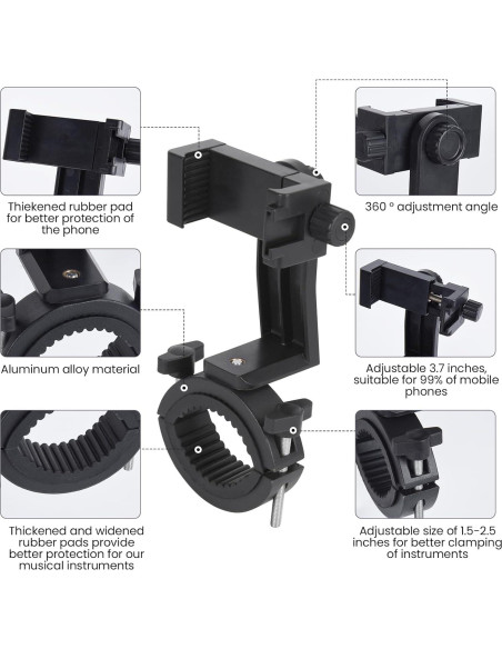 Lyra de Teléfono Ajustable ZMXLQZJ para Trombón y Barítono