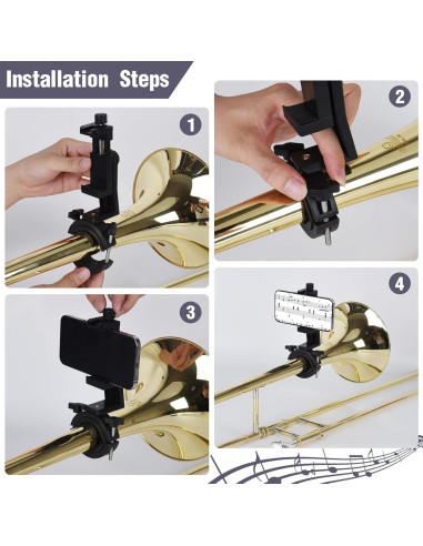 Lyra de Teléfono Ajustable ZMXLQZJ para Trombón y Barítono
