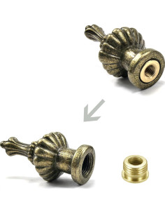 Tapa de Finial de Lámpara ECUDIS Bronce Antiguo Paquete 2 2