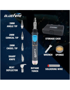 Kit de Soldador a Gas BlueFire MRT-1117K Portátil Multiusos 2
