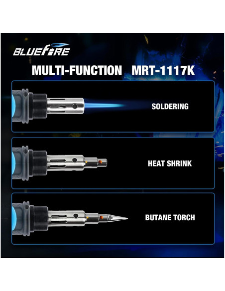 Kit de Soldador a Gas BlueFire MRT-1117K Portátil Multiusos
