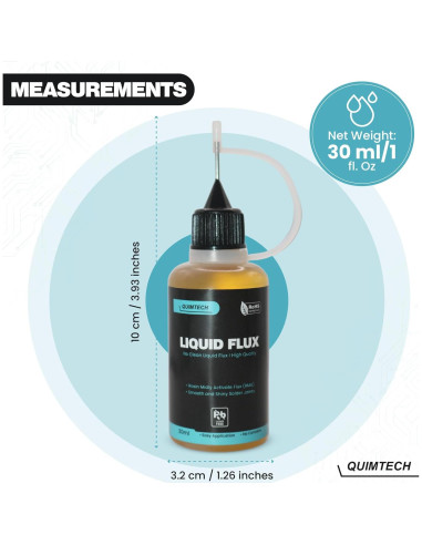 Gotero Fluxo de Soldadura Líquido Quimtech 30 ml RMA