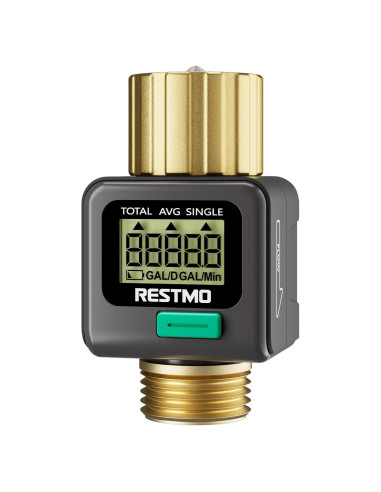 Medidor de Flujo de Agua Restmo con Pantalla LCD y Latón
