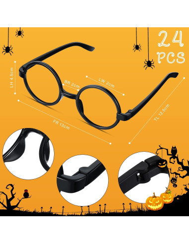 24 Lápices Varita Mago + 24 Gafas Disfraz + 24 Bolsas