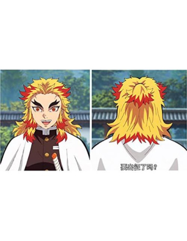 Peluca Rengoku Kyoujurou Kimetsu no Yaiba Sintética