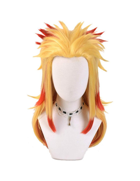 Peluca Rengoku Kyoujurou Kimetsu no Yaiba Sintética