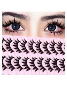 10 Pares de Pestañas Anime Cosplay 16mm AUGENLI A3