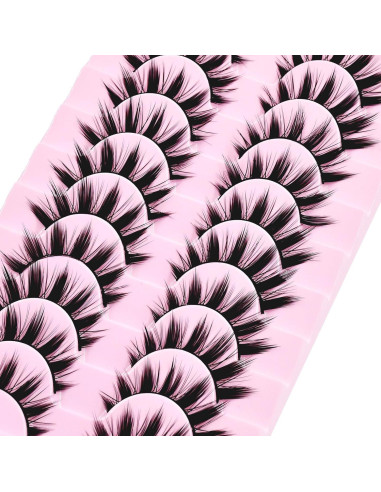 10 Pares de Pestañas Anime Cosplay 16mm AUGENLI A3