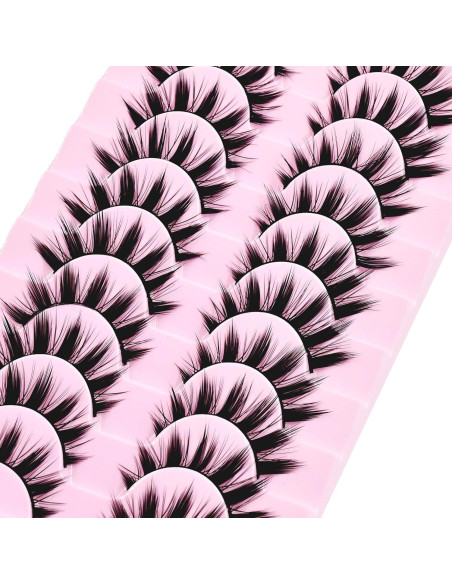 10 Pares de Pestañas Anime Cosplay 16mm AUGENLI A3