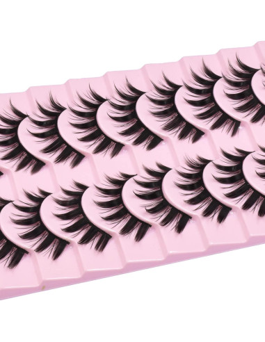 10 Pares de Pestañas Anime Cosplay 16mm AUGENLI A3