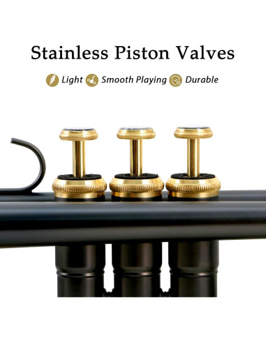 Trompeta Bb ROWELL BK-001 Profesional con Estuche y Accesorios