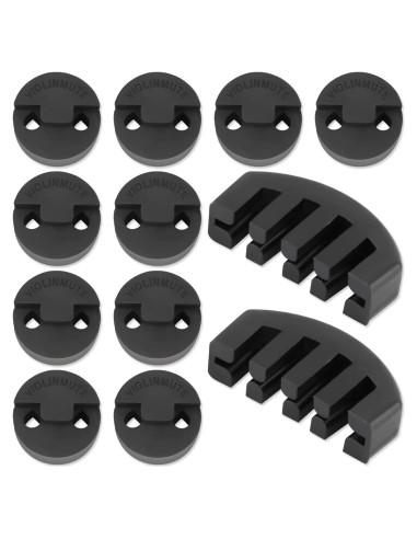 Juego de Silenciadores de Violín Goma 10 Redondos + 2 Garra