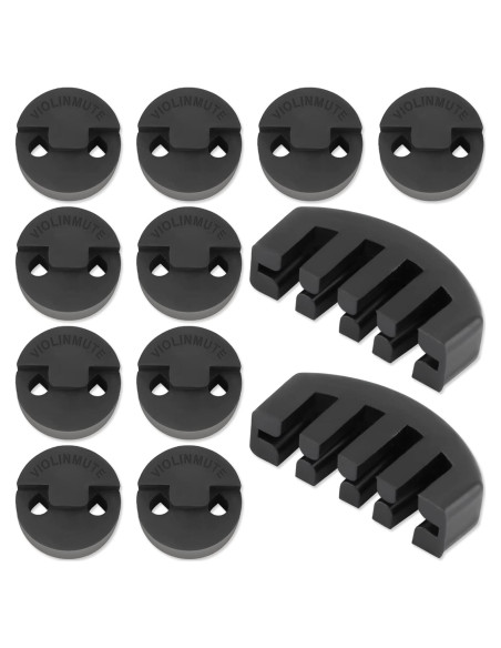 Juego de Silenciadores de Violín Goma 10 Redondos + 2 Garra