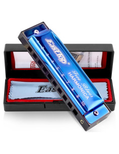 Armónica Diatónica East Top Clave de C 10 Agujeros Azul