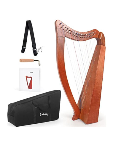 Arpa Lira Lotkey 19 Cuerdas Caoba Sólida 74 cm