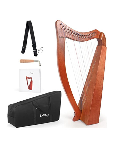 Arpa Lira Lotkey 19 Cuerdas Caoba Sólida 74 cm