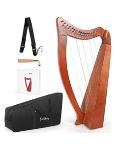 Arpa Lira Lotkey 19 Cuerdas Caoba Sólida 74 cm 2