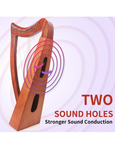 Arpa Lira Lotkey 19 Cuerdas Caoba Sólida 74 cm