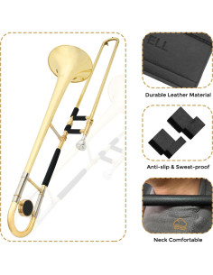 Conjunto Protectores para Trompeta ROWELL Cuero Antideslizante 2