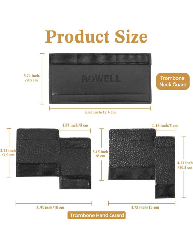 Conjunto Protectores para Trompeta ROWELL Cuero Antideslizante