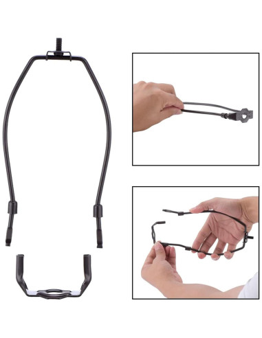 Soporte de Arpa de Lámpara DGBRSM 25 cm Negro con Remate