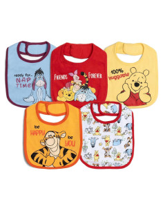 Paquete de 5 Baberos Disney para Bebés - Winnie Pooh y Más