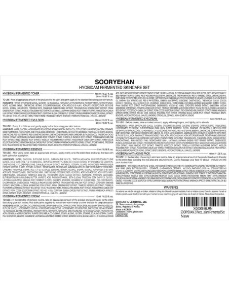 Set de Cuidado de Piel Fermentado Sooryehan 400 ml - Hidratación