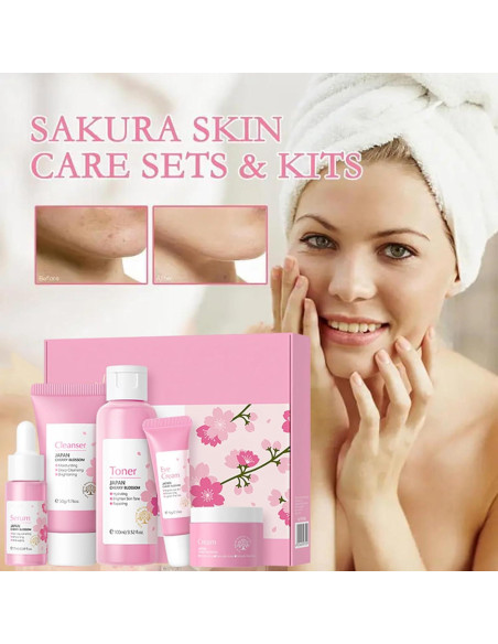Juego de Cuidado de la Piel Sakura - 5 Piezas Hidratantes