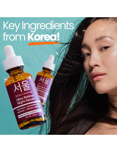 Suero Nocturno Retinol 1% SeoulCeuticals 97.5% Mucina