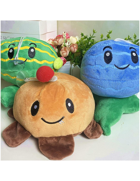 3 Muñecos de Felpa Plants vs Zombies - Patata, Sandía Verde y Helada