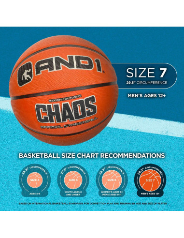 Balón de Baloncesto AND1 Ultra Grip Tamaño 7 Caucho