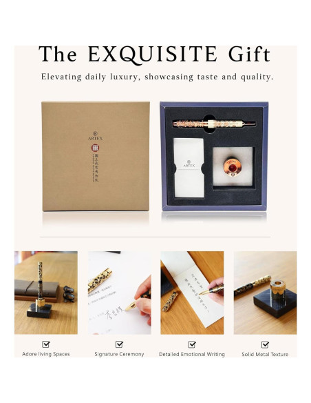 Bolígrafo de lujo ARTEX con soporte de mármol - Recarga SCHMIDT