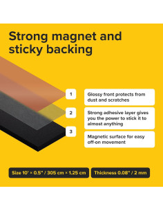 Cinta Magnética X-bet 1,27 cm x 3,05 m Adhesiva DIY 2