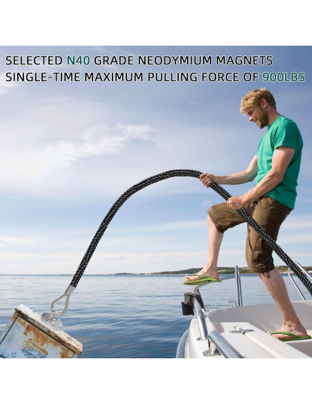 Imán de pesca Magnetpro 8.99 cm 408 kg tracción resistente