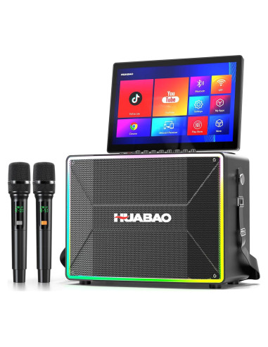 Máquina de Karaoke Inteligente A116 con Pantalla 14" y 2 Micrófonos