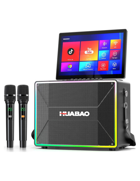 Máquina de Karaoke Inteligente A116 con Pantalla 14" y 2 Micrófonos